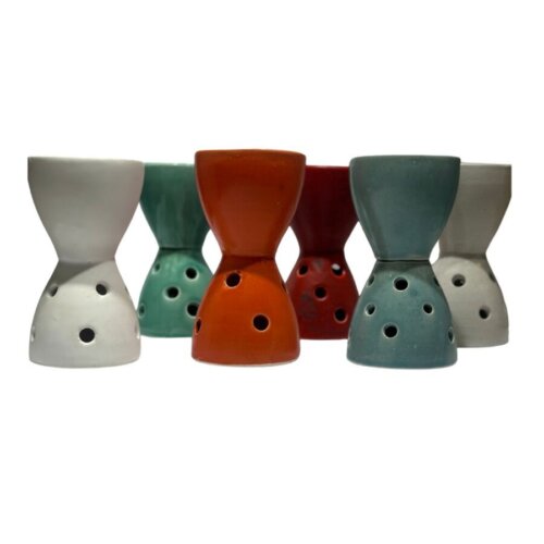 Handmade ceramic melts burner, 18x10cm, available in various colors.