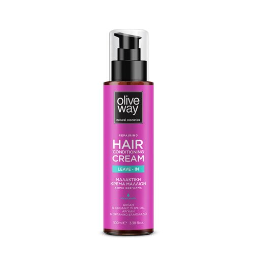 Leave in repairing hair conditioning cream with argan, aloe vera & organic olive oil