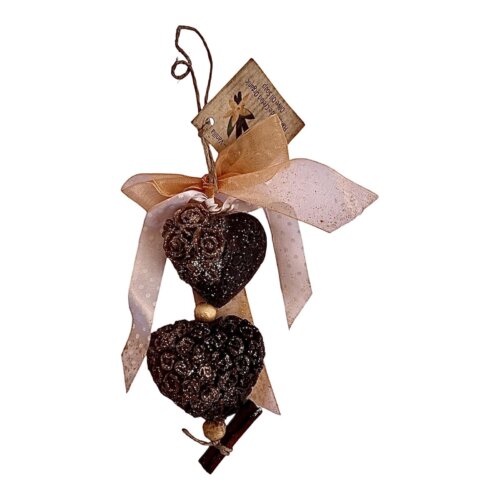 Hanging soap hearts with organic olive oil - Vanilla