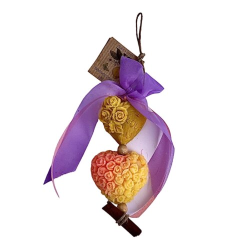 Hanging soap hearts with organic olive oil - Lemon
