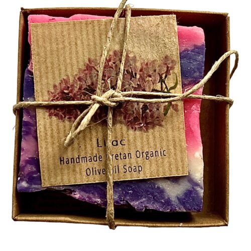Handmade greek soap with organic olive oil for body - Lilac