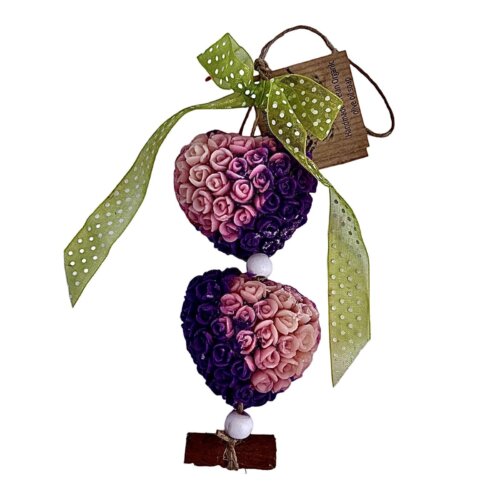 Hanging soap hearts with organic olive oil - Lavender