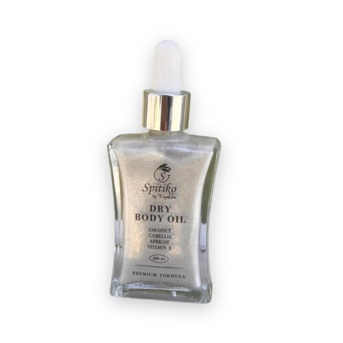 Shimmering body oil with silver color - Spitiko