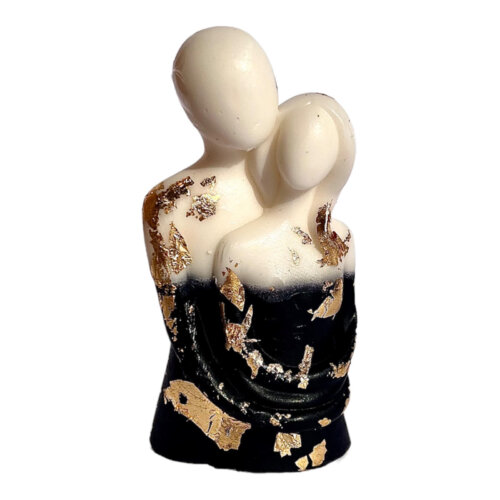 Body shaped black white soap - couple with orchid scent