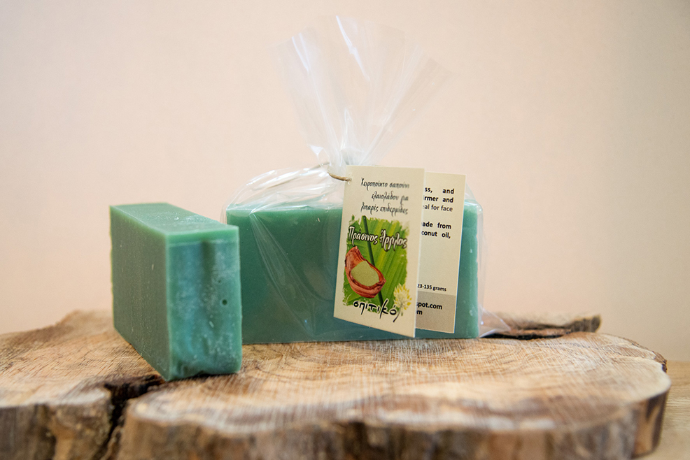 Soap for anti-acne with volcanic sulfur and green clay - Spitiko