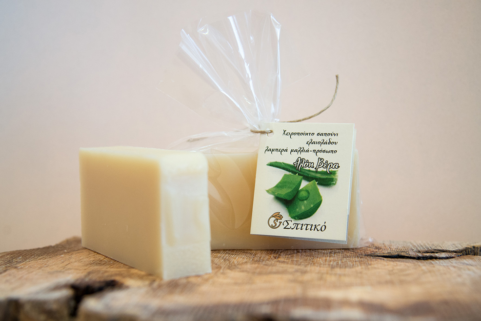 Soap for shiny hair, face, body with Aloe Vera Gel - Spitiko